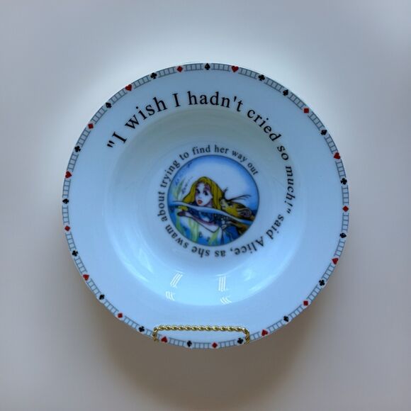 Vintage Alice In Wonderland Bowl By Churchill England, Nurseryware Collectible - Picture 2 of 8